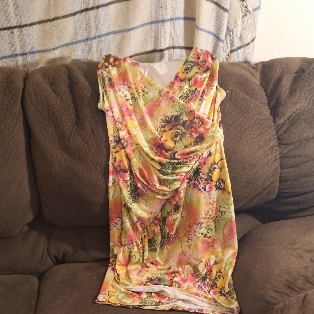 Floral Multicolor Women's Dress